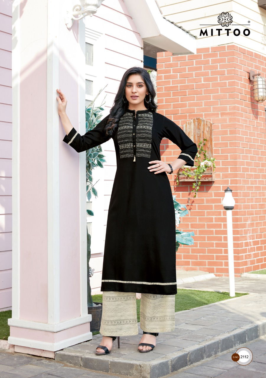Mittoo Panghat 17 Heavy Rayon Latest Fancy Designer Ethnic Wear Embroidery And Hand Work Long Kurti  With Bottom  Collection